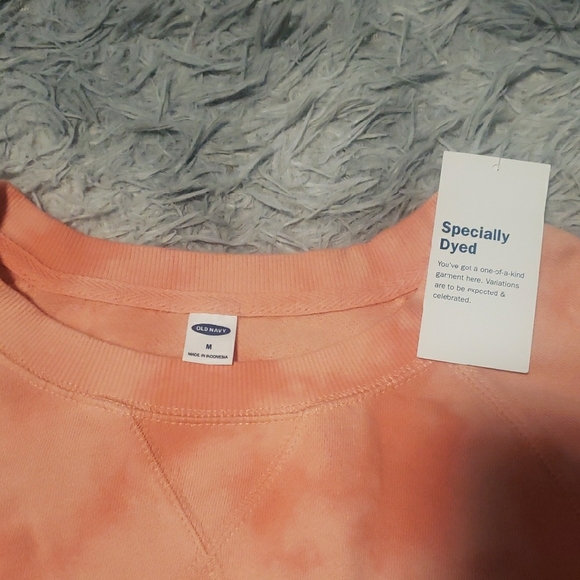 Old Navy Women's Peach Tie-Dye Sweater Medium - Picture 2 of 4